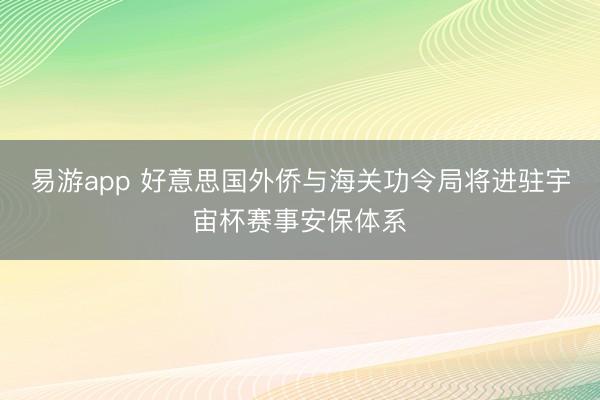 易游app 好意思国外侨与海关功令局将进驻宇宙杯赛事安保体系