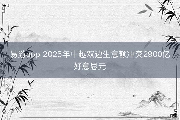 易游app 2025年中越双边生意额冲突2900亿好意思元