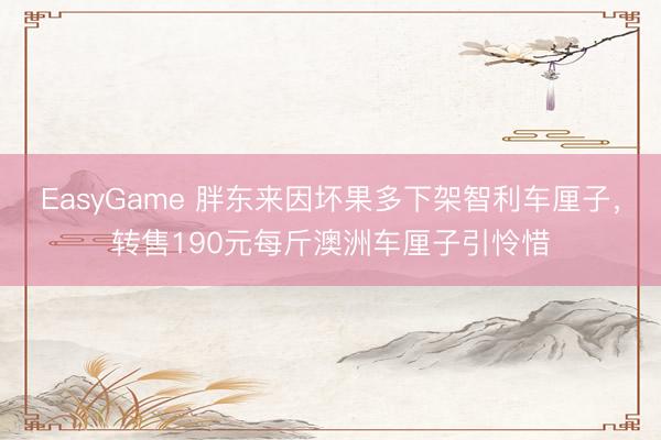 EasyGame 胖东来因坏果多下架智利车厘子,转售190元每斤澳洲车厘子引怜惜