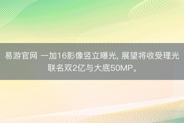 易游官网 一加16影像竖立曝光， 展望将收受理光联名双2亿与大底50MP。