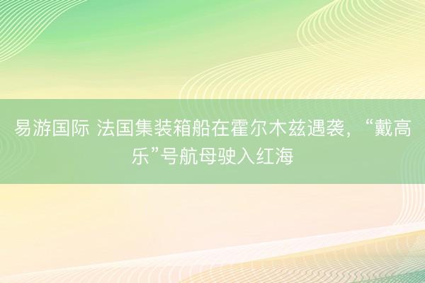 易游国际 法国集装箱船在霍尔木兹遇袭，“戴高乐”号航母驶入红海
