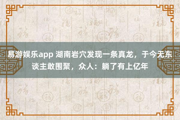 易游娱乐app 湖南岩穴发现一条真龙，于今无东谈主敢围聚，众人：躺了有上亿年