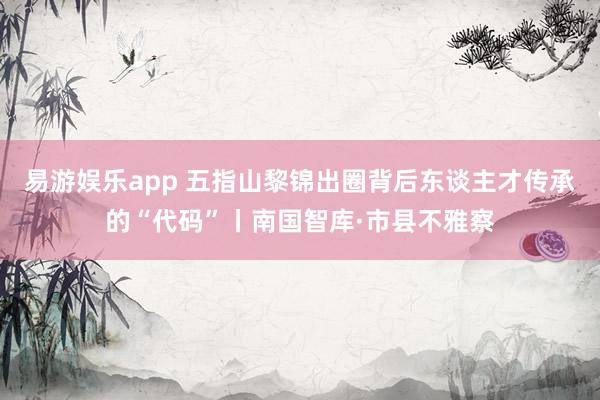 易游娱乐app 五指山黎锦出圈背后东谈主才传承的“代码”丨南国智库·市县不雅察