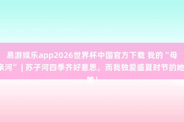 易游娱乐app2026世界杯中国官方下载 我的“母亲河” | 苏子河四季齐好意思，而我独爱盛夏时节的她！