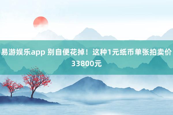 易游娱乐app 别自便花掉！这种1元纸币单张拍卖价33800元