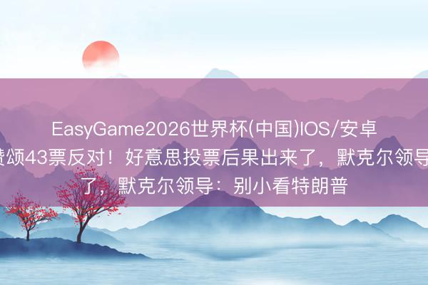 EasyGame2026世界杯(中国)IOS/安卓官方下载 48票赞颂43票反对！好意思投票后果出来了，默克尔领导：别小看特朗普