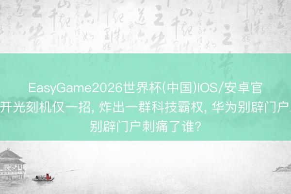 EasyGame2026世界杯(中国)IOS/安卓官方下载 绕开光刻机仅一招， 炸出一群科技霸权， 华为别辟门户刺痛了谁?