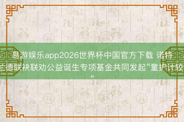 易游娱乐app2026世界杯中国官方下载 诺特兰德联袂联劝公益诞生专项基金共同发起“童护计较”