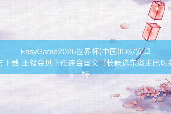 EasyGame2026世界杯(中国)IOS/安卓官方下载 王毅会见下任连合国文书长候选东谈主巴切莱特