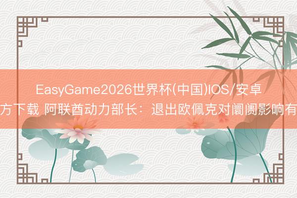 EasyGame2026世界杯(中国)IOS/安卓官方下载 阿联酋动力部长：退出欧佩克对阛阓影响有限