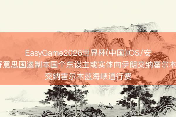 EasyGame2026世界杯(中国)IOS/安卓官方下载 好意思国遏制本国个东谈主或实体向伊朗交纳霍尔木兹海峡通行费