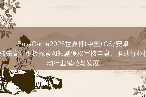 EasyGame2026世界杯(中国)IOS/安卓官方下载 陆先高:积极探索AI短剧侵权审核圭臬,推动行业模范与发展